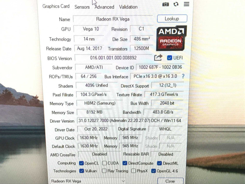 Radeon RX Vega 64 8GB HBM2 Graphics Card +