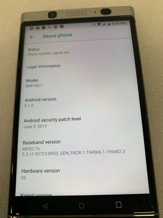 BlackBerry KEYone BBB100-1 32GB android 8.1.0 / Flimsy back cover #