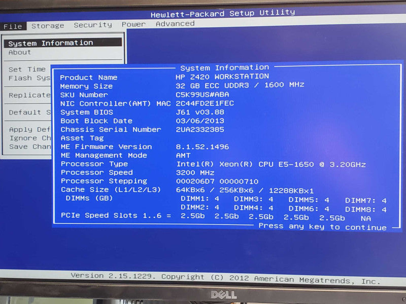 HP Z420 WS, Xeon E5-1650 3.2GHz, 32GB RAM, Quadro 5000 GPU, 128GB SSD+1TB HDD _