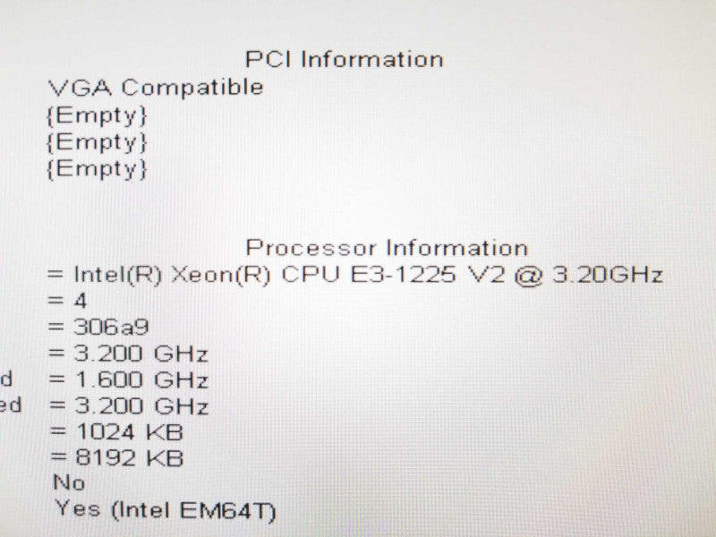 Dell precision T1650 Xeon E3-1225 v2 3.2GHz/16GB, Quadro 600, NO HDD ~