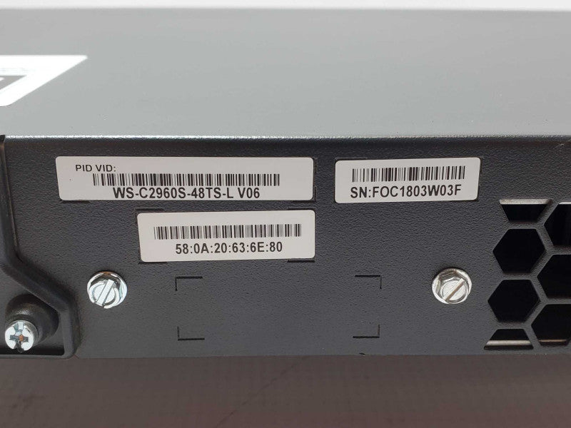 Cisco WS-C2960S-48TS-L Catalyst Switch 48-Port GigE Managed Ethernet _