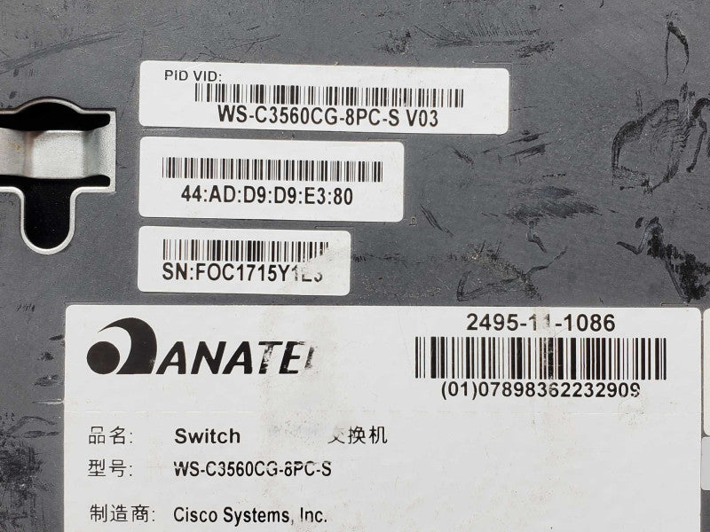 Cisco WS-C3560CG-8PC-S 8 Port PoE Managed Switch IP Base. Read _