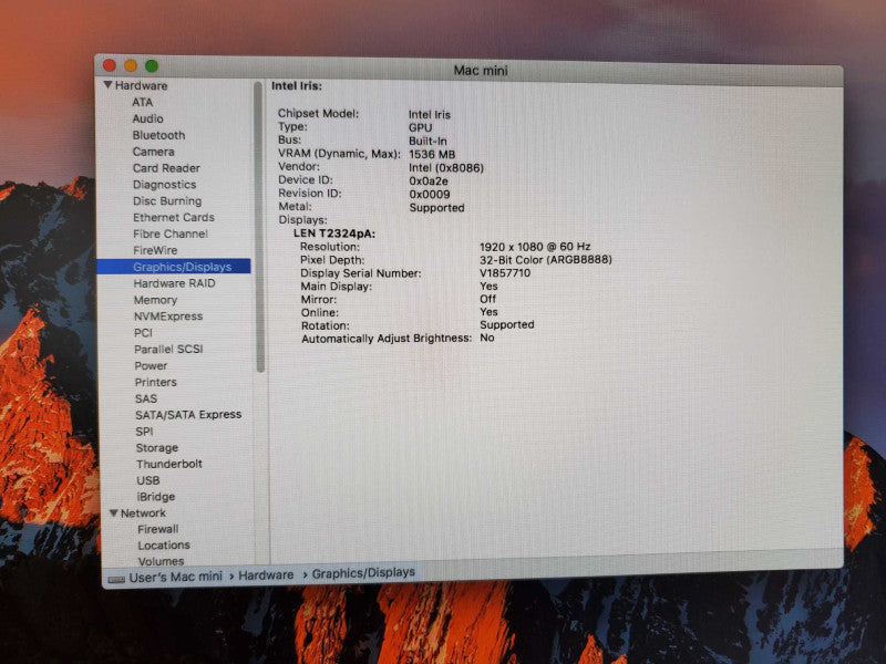 Mac Mini 2014 Core i7-4578U @ 3.0 GHz 8GB Ram 1TB HDD (