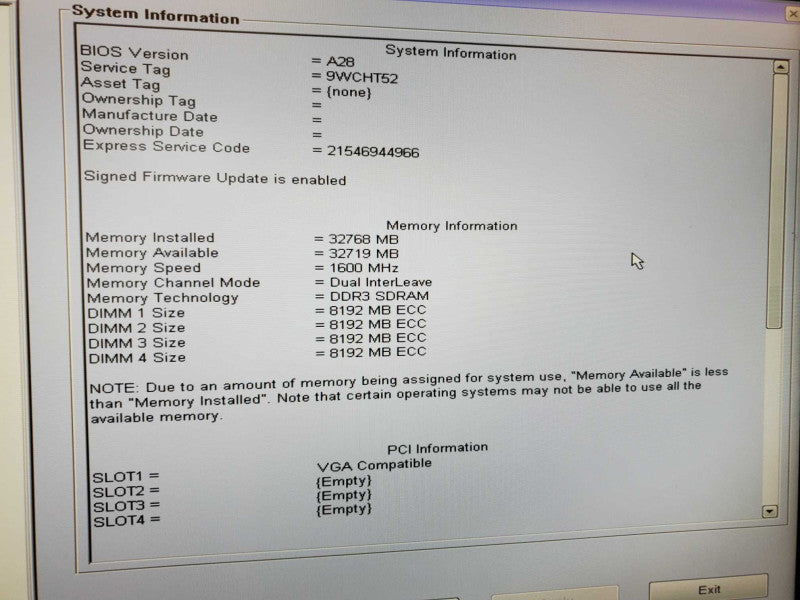 Dell Precision T1700 Xeon E3-1226 v3 @ 3.3 GHz 32GB Ram 1TB HDD Nvidia K420 (