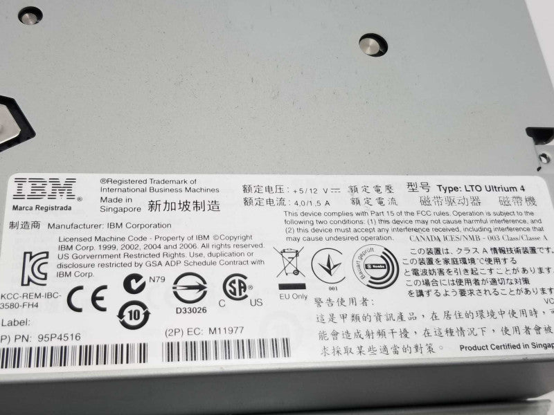 IBM  95P5815 LTO4 FC Tape Drive  ~