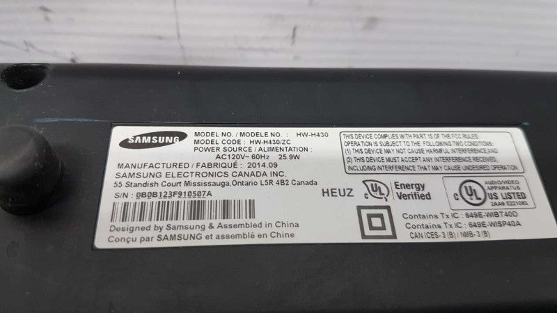 Samsung HW-H430 soundbar / BT / Aux / NO REMOTE #