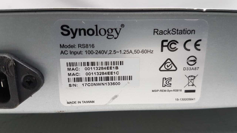 Synology RS816 RackStation Cortex M9 @ 1.86ghz / 1gb ram DDR3 / USB 3.0 #