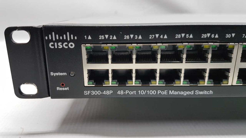 Cisco SF300-48P 48x port fast PoE Small Business Switch / factory reset #