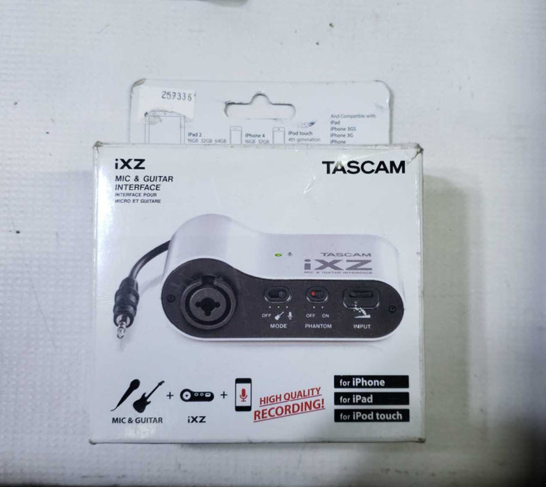 TASCAM iXZ iPad iPhone iPod Mic and Guitar iOS Audio Interface [
