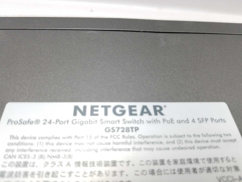 Netgear Prosafe GS728TP 24Port Gigabit Smart Managed Switch PoE+ 4SFP ~