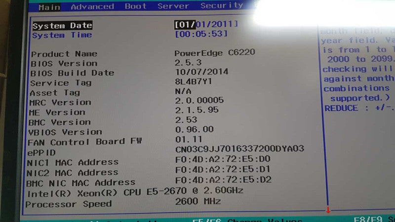 Dell B08S Blade server / 3x C6220 blades / 2x Xeon E5-2670 @ 2.60ghz #
