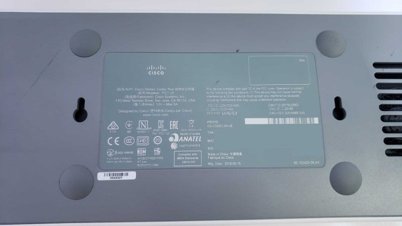 Cisco CS-CODEC-PLUS TTC7-25 Video Conference Webex Room Codec [