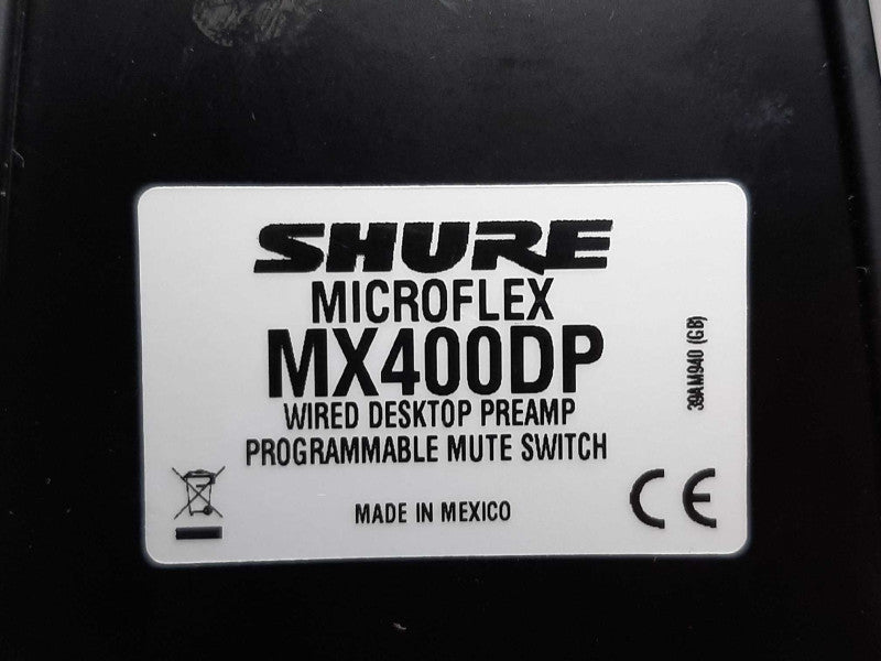 Shure Microflex MX400DP Gooseneck Desktop Microphone PreAmp w/ Cable +