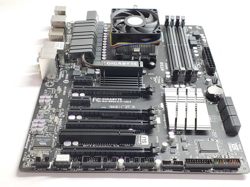 Gigabyte GA-990FXA-UD3 Board with AMD Sempron 145 CPU, No RAM/IO back Cover _