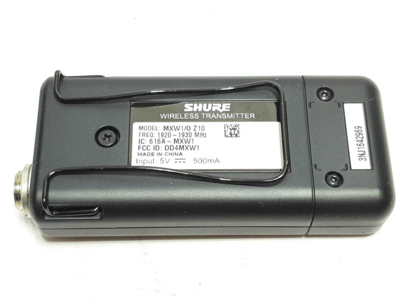 Shure MXW1 Hybrid Bodypack Transmitter MXW1/O Z10 w/ Microphone 1320-1390MHz +