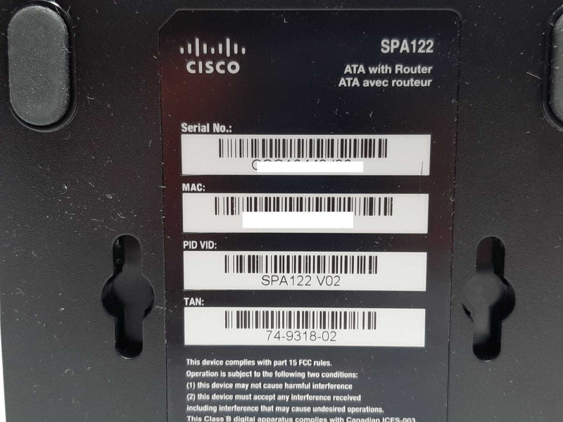 Cisco SPA122 2-Port VoIP Telephone Adapter ATA With Router +