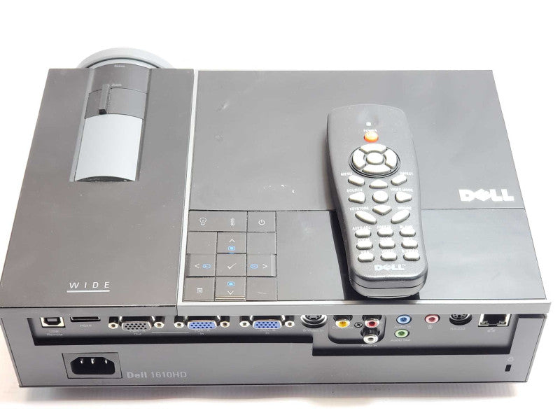 Dell 1610HD DLP Front Projector with Remote, Needs Lamp Replacement _