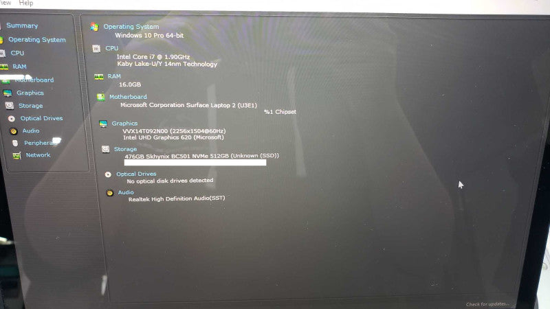 Microsoft Surface Laptop 2 13.5\\" i7-8650U@1.9GHz 16GB DDR4 512G SSD [