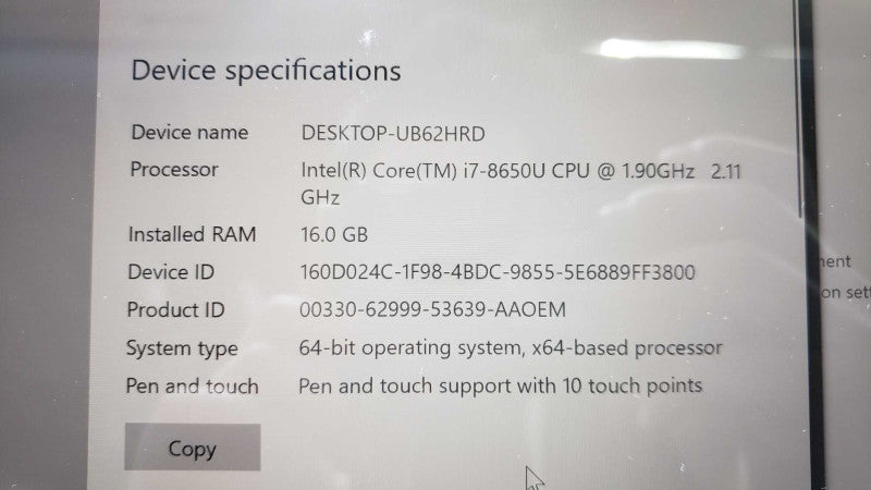 Microsoft Surface Laptop 2 13.5\\" i7-8650U@1.9GHz 16GB DDR4 512G SSD [