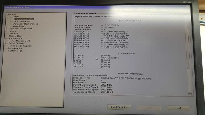 Dell Precision T3610 Xeon E5-1607 V2 @ 3.00ghz / 10gb ram / quadro 2000 GPU #