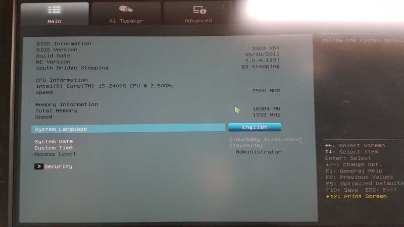 blackbox PC I5-2400s @ 2.50ghz / 16gb ram / see notes #