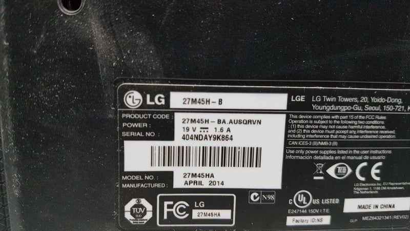 LG 27M45H-B FHD LED 27\\" / TN / 5ms / 60hz / 1920 x 1080 / 250 nits / HDMI #