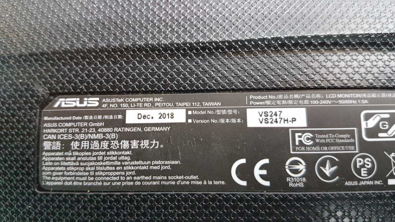 asus VS247 23.6\\" 1080p TN W-LED/ 2ms / 75hz / 300 nits / 50000000:1 DCR /  #