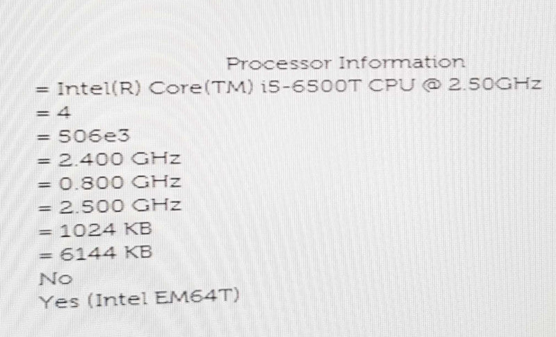 Dell OptiPlex 3040 Mini, I5-6500T 2.5GHz QC / 8GB DDR3, 240GB SSD, NO AC Adapt ~