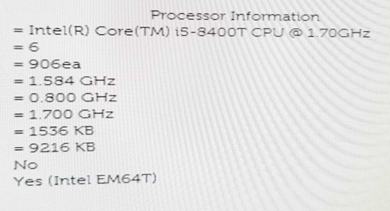 Dell OptiPlex 3060 Mini, I5-8400T 1.7GHz 6C / 16GB DDR4, 240GB SSD, NO AC Adap ~