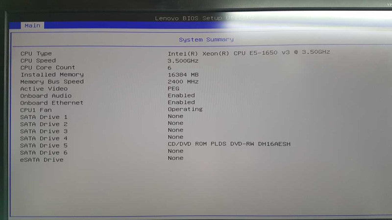 Lenovo Thinkstation P500 Xeon E5-1650 V3 @ 3.50ghz / 16gb ram / K2200 GPU #