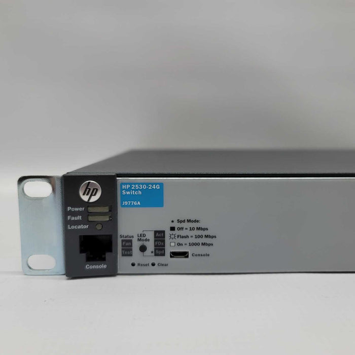HP 2530-24G J9776A 24 Port Gigabit Network Switch with Rack Mount Ears