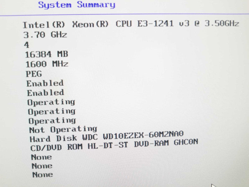 Lenovo ThinkStation P300, Xeon E3-1241(v3) 3.50GHz/16GB, QUADRO K600, 1TB HDD ~