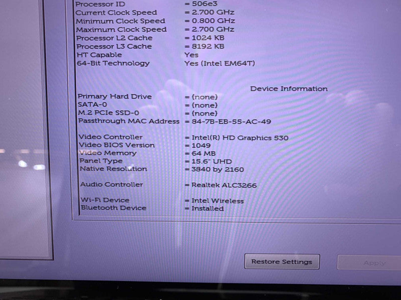 4K Touch DELL Precision 5510 with i7-6820HQ CPU 8GB RAM  -