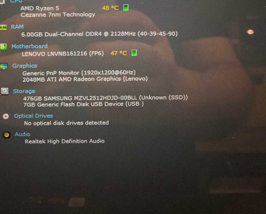 Lenovo YOGA 6 TOUCH AMD Ryzen 5 7530U@2GHz 8GB RAM 512GB SSD  Lap200