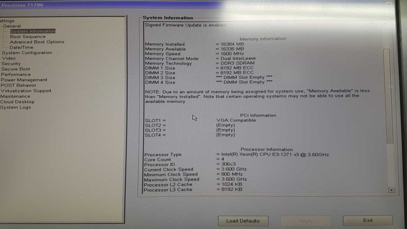Dell Precision T1700 Xeon E3-1271 V3 @ 3.60ghz / 16gb ram / SEE NOTES #