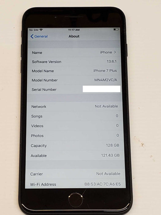 iPhone 7 plus, 128GB, Factory reset, network Locked to bell, SEE _