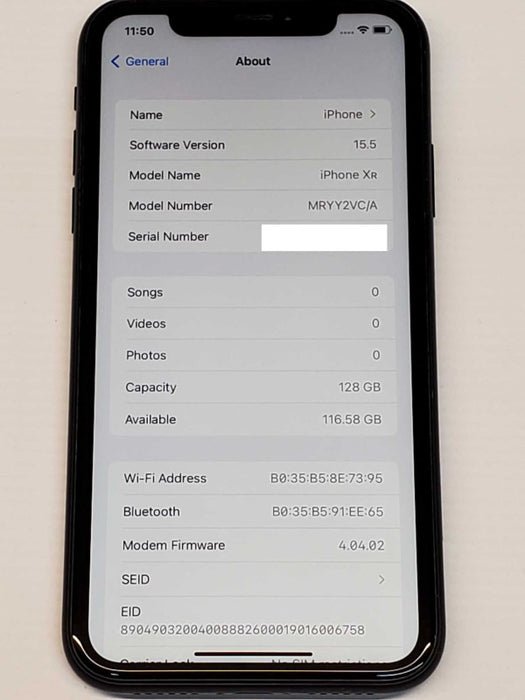 Apple iPhone XR 128GB - Black - Unlocked, Factory reset  _