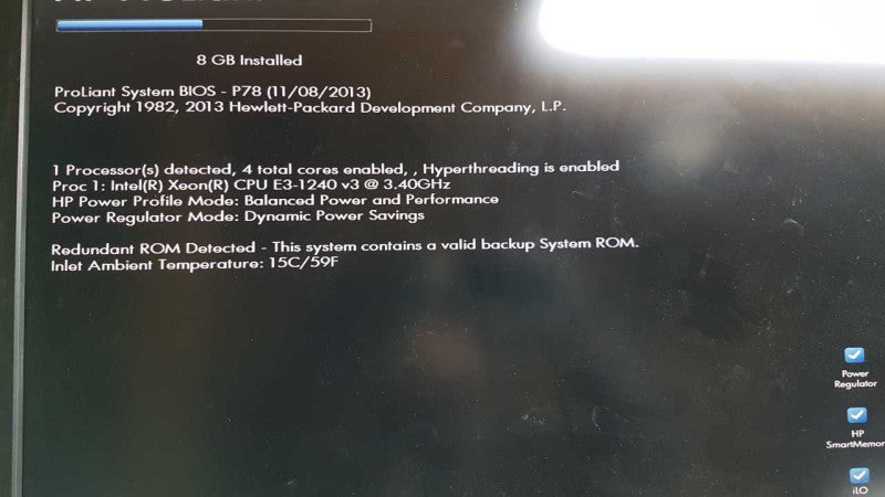 HP Proliant ML310e Gen8 v2 Xeon E3-1240 V3 @ 3.40ghz / B120i / P420 Raid Ctrl #