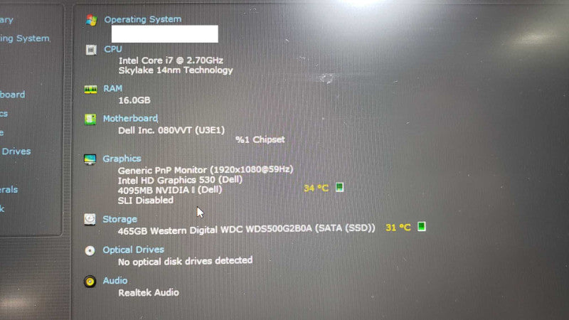 Dell Precision 5520 15.6\\" i7-6820HQ@2.7GHz 16GB DDR4 500GB SSD NVIDIA M1200 [