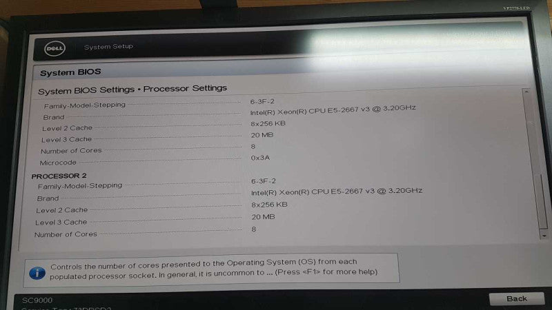 Dell SC9000 Array / 2x Xeon E5-2667 V3 @ 3.20ghz / SEE NOTES #