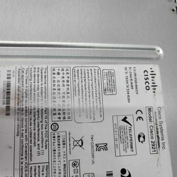 Cisco 2921 K9 V08 Integrated Services Router