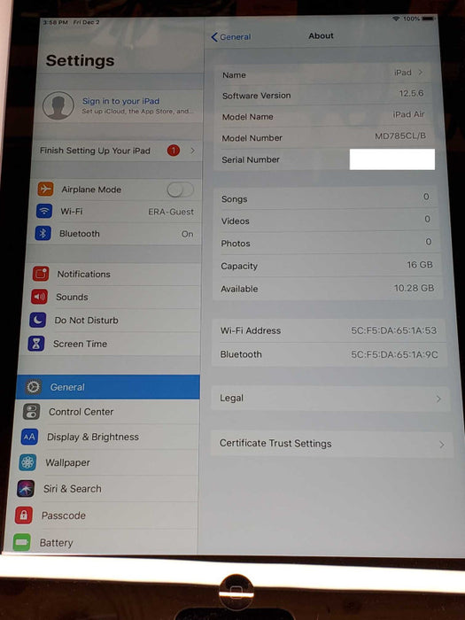Apple iPAD Air MD785CL/B 16GB Wi-Fi Only _