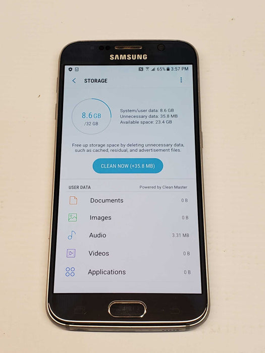 Samsung Galaxy S6 SM-G920W8 32GB, Locked to Bell, Factory reset _