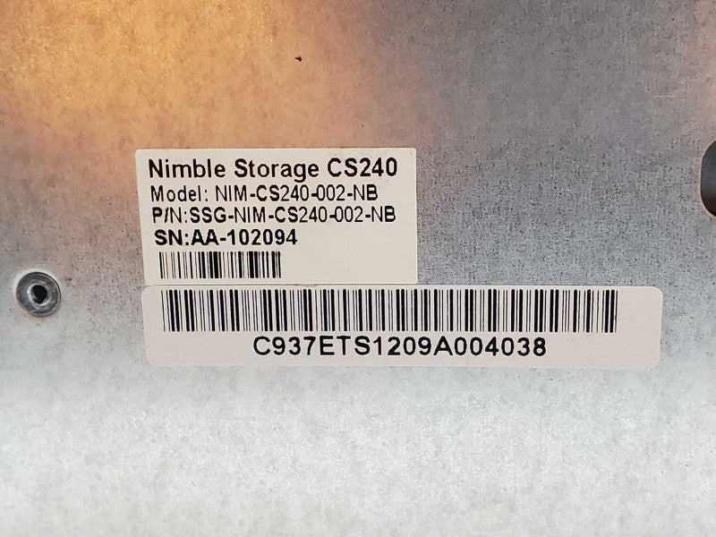 Nimble storage CS240 NIM-CS240-002-NB, 16x 3.5\\" Bays, 2x Controller, 2x PSU _