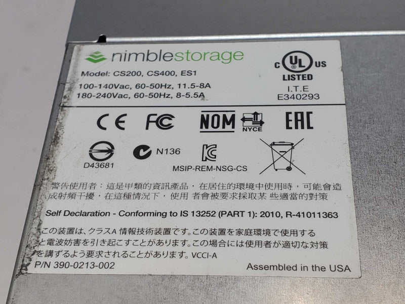 Nimble storage ES1, 16x 3.5\\" Bays, 2x Controller, 2x power supplies, No HDD _