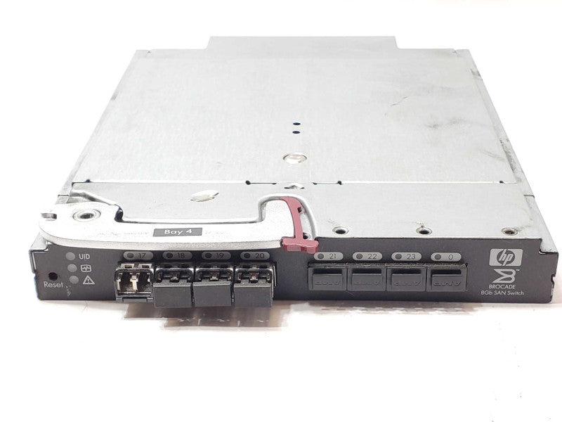 HP Brocade 8Gb SAN Switch AJ821A 489865-001 with 4x 8GB SW B-Series FC SFP+ _