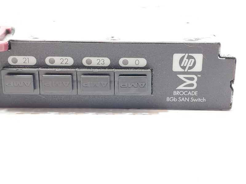 HP Brocade 8Gb SAN Switch AJ821A 489865-001 with 4x 8GB SW B-Series FC SFP+ _