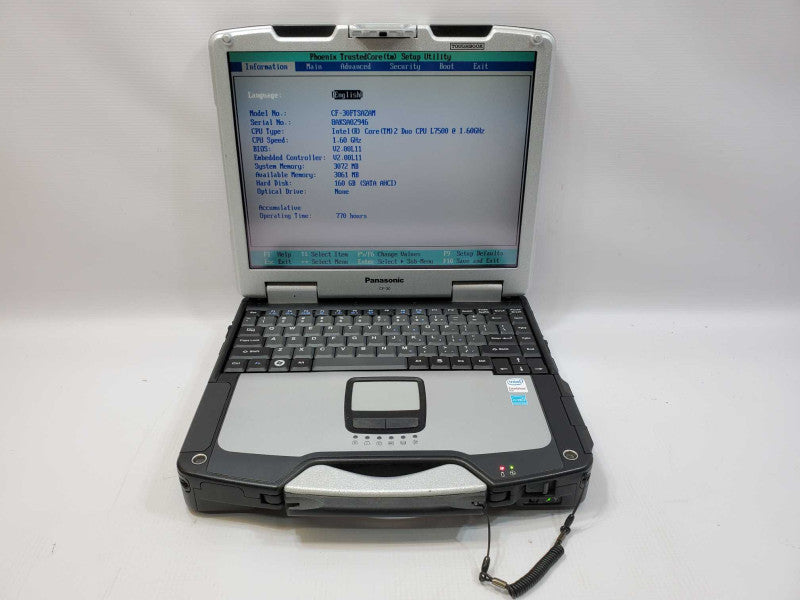 Panasonic CF-30 Core 2 Duo L7500 @ 1.6 GHz 3GB Ram 150GB HDD 770Hrs (