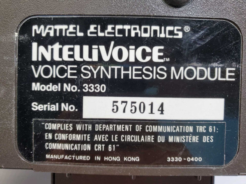 1981 2609 Mattel Intellivision Game Console with voice synthesis module