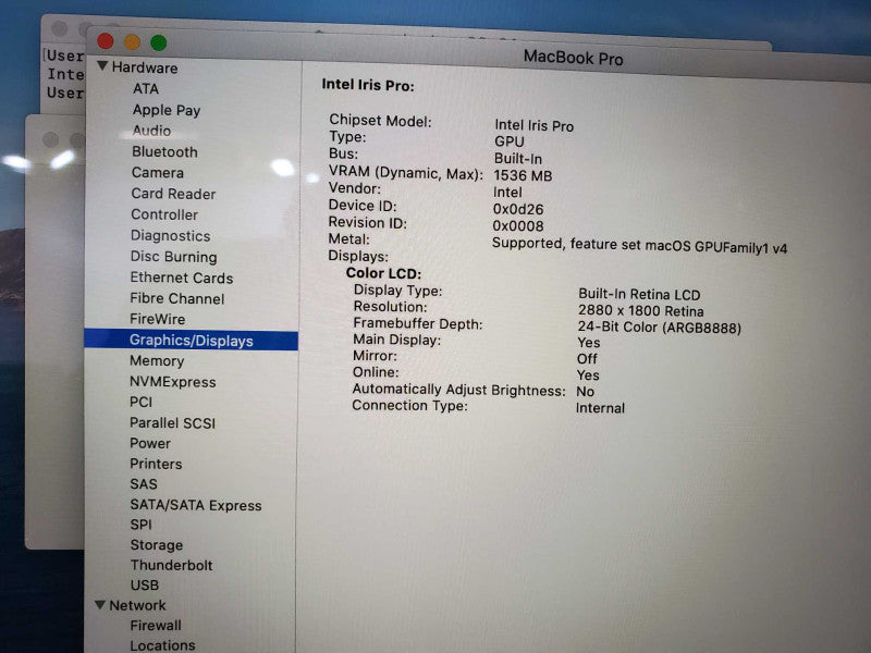 Macbook Pro 2015 Retina 15\\" Core i7-4870HQ @ 2.5GHz 16GB Ram 500GB SSD (